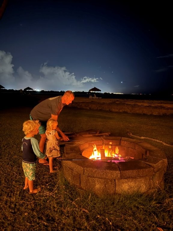 Liam, Pete, and Amelia at Willy & Deanna's fire pit Liam, Pete, and Amelia at Willy & Deanna's fire pit