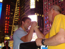 Ricky Turk armwrestling Willy in Times Square