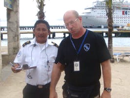 Security responds to a harbor snorkeler