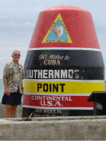 Dave Gleason at the Southernmost point landmark in Key West