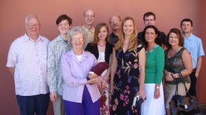 Family picture outside the church in Arizona