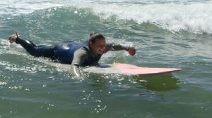 Becky Staab surfing Pismo Beach