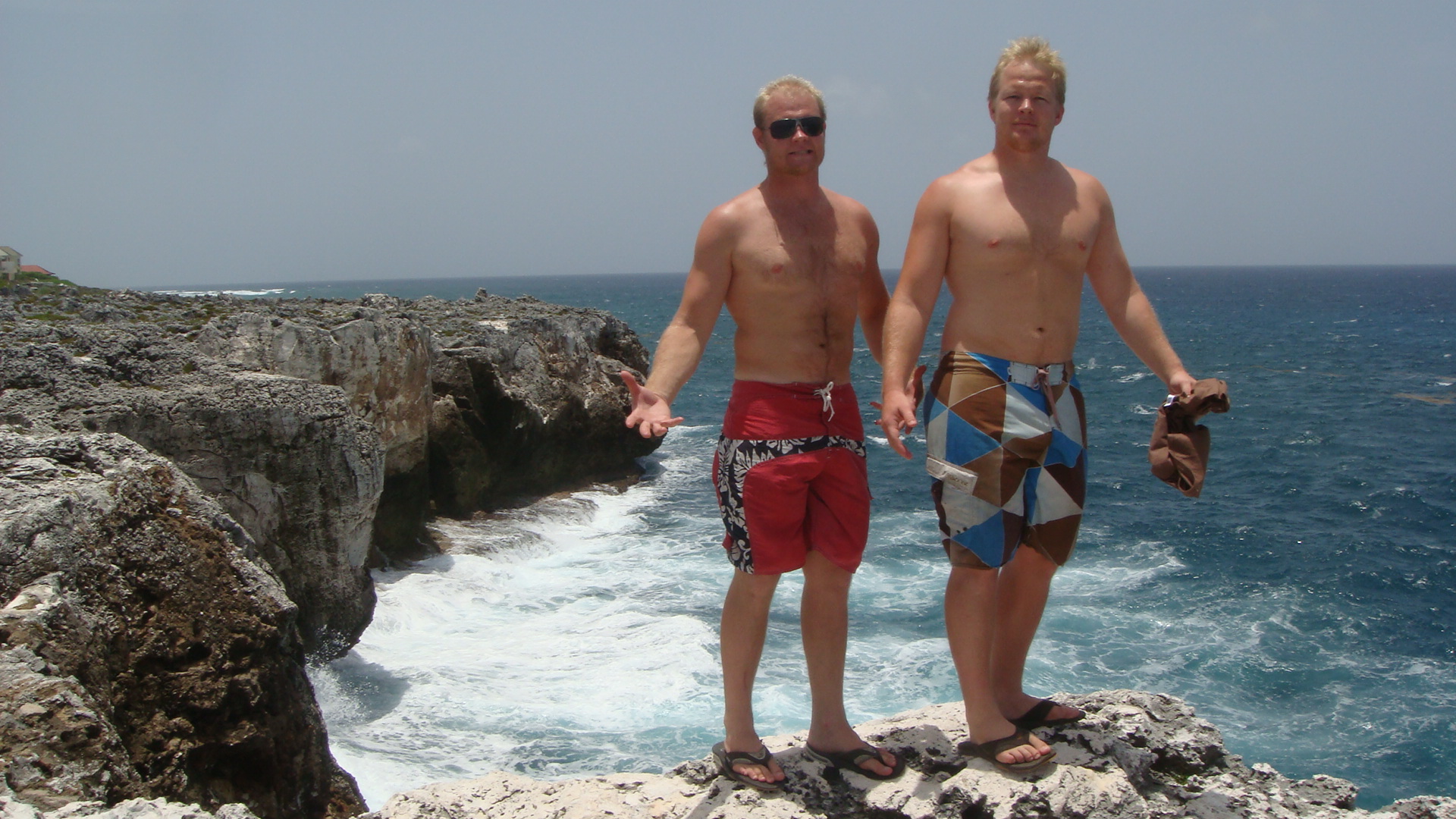 Kirk and Chad at the cliff in Cayman