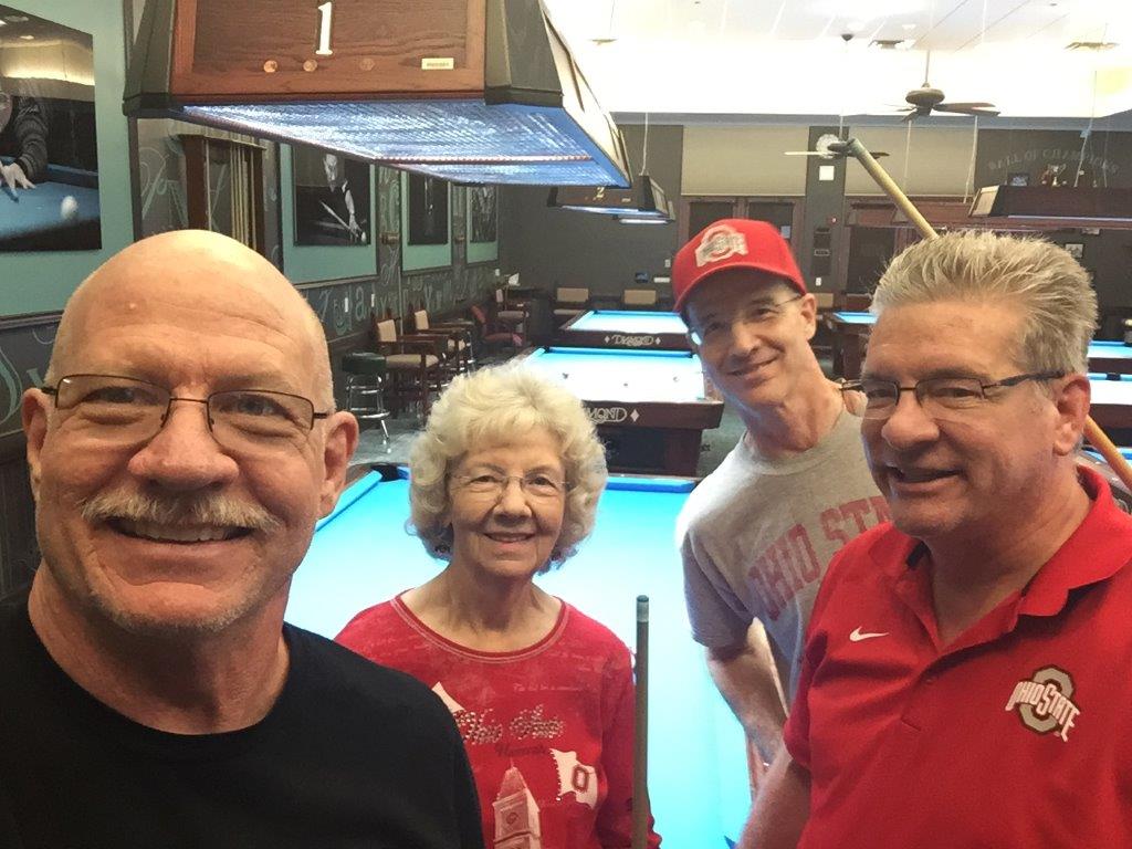Willy, Dorothy, Garry & Larry playing pool