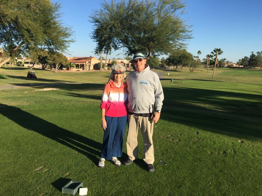 Willy golfing with his Mom, Dorothy in Arizona