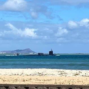 Submarine with escort