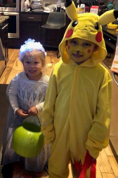 Hudson and Brooklyn (Pikachu and Elsa)