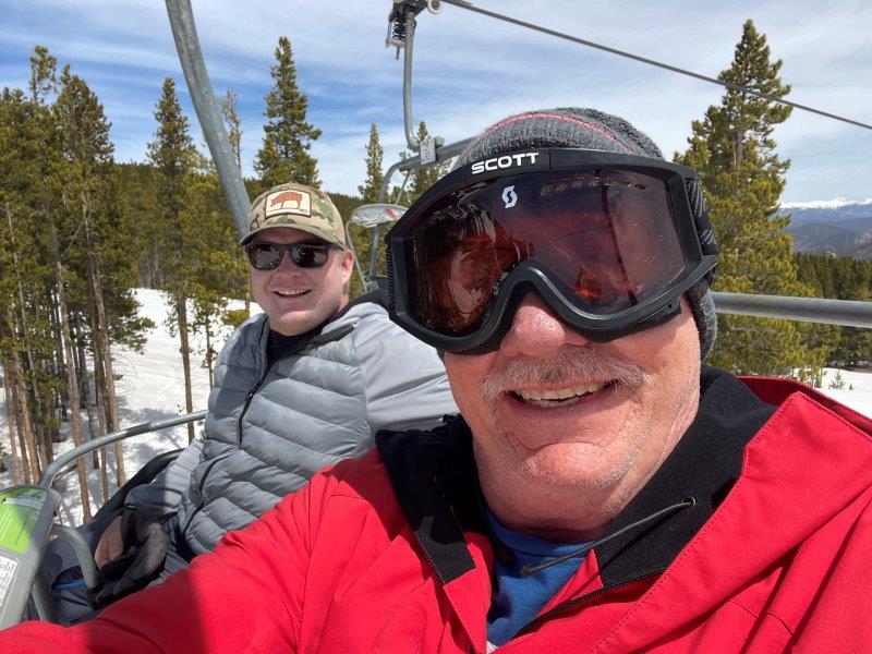 KIrk and Willy on Chairlift at Breckenridge