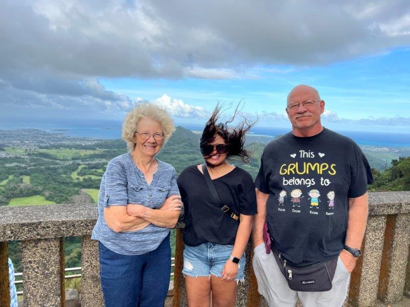 Dorothy, Marissa and Willy at Pali Lookout