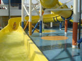 Deanna coming down the ship's slide