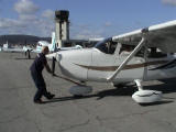 Chad prepares the plane