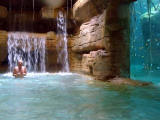 Dave Gleason at the end of a waterslide at the Atlantis resort in the Bahamas
