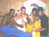 Vernon White, Jerry Bohlander, Frank Shamrock, and Pete Williams train Chad and Kirk