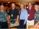 Dave Hicks, Willy, Randy Lockhart, Coy Bible, Stan Walton on the USS Omaha reunion cruise